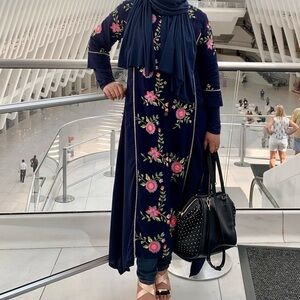 Indian Pakistani high low kurta Asymmetrical dress heavy embroidery Kurta dress